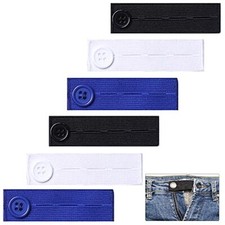 6 Pieces Elastic Waist Extenders, Adjustable Wasitband Button Extender BE-03