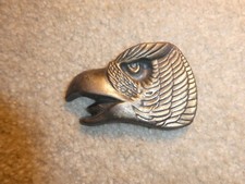 Vintage 1970s Brass MBCI Bald Eagle Head Belt Buckle 3 1/2" Wide