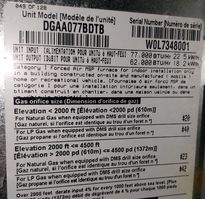 COLEMAN DGAA077BDTB 77 000 BTU MOBILE HOME FURNACE for sale online | eBay