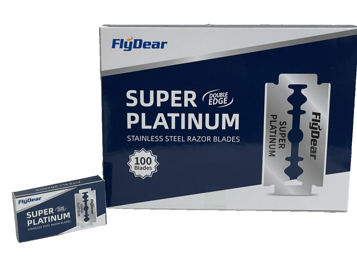 FlyDear Double Edge Stainless Steel Razor Blades - 100 Pack Barber
