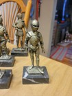 6 PC Depose Italy Knights Shining Armor Statues Sculptures W/Marble Base Used — photo 5