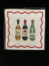 2003 BOSTON WAREHOUSE COCKTAIL SQUARES WINE BOTTLES SET OF 4