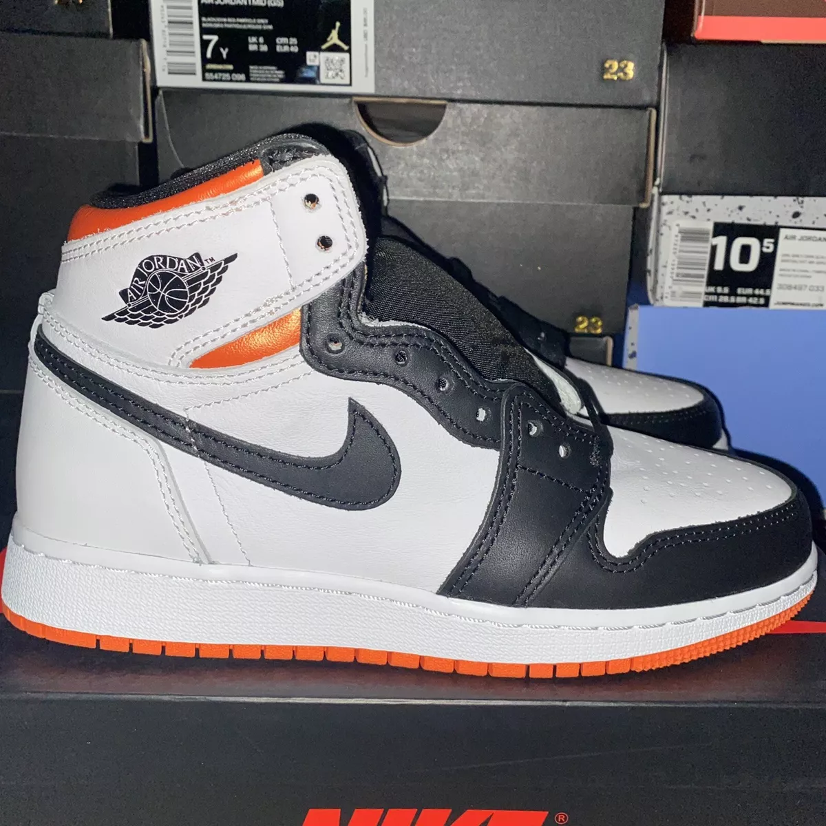 Nike Air Jordan 1 Retro High OG GS Electro Orange White Black