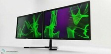Dual Lenovo Monitor Screen Bundle 2x 23" FULL HD DVI VGA DP + New Dual Stand