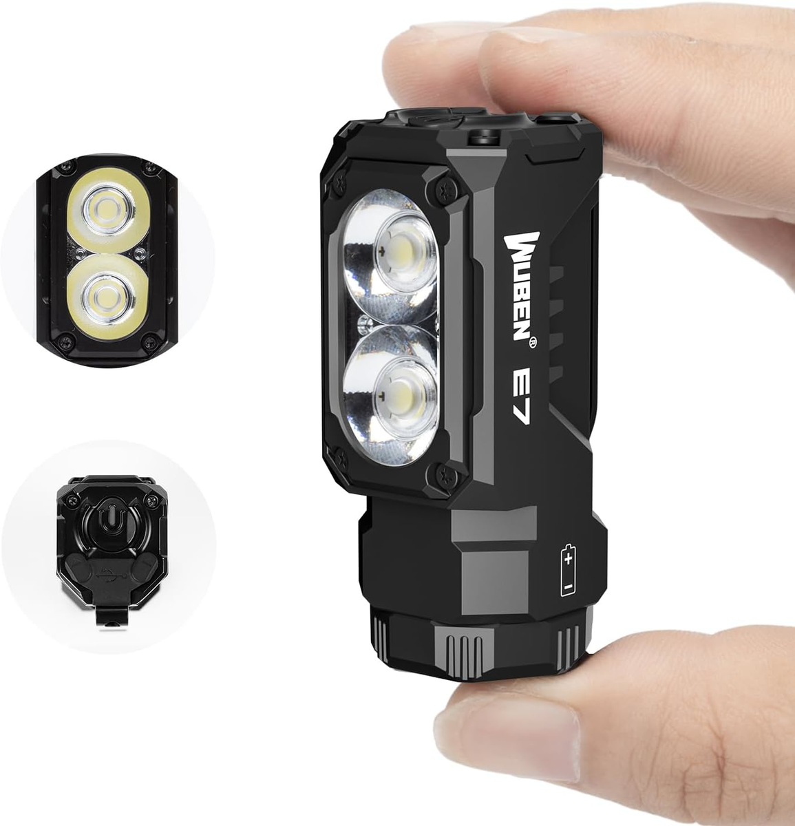 WUBEN E7 1800 Lumen Rechargeable Mini Flashlight with Magnet