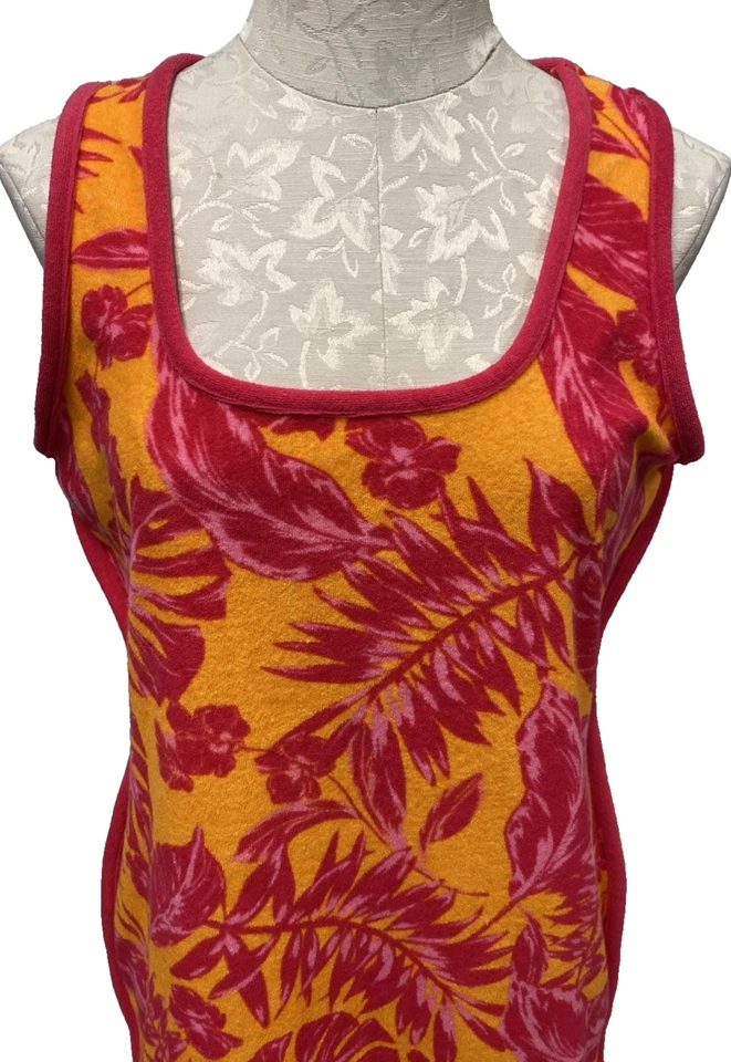 Juicy Couture Mujer Y2K Terry Tela Vestido Nadar Playa Cubrir Brillante Tropical M Foto 2 de 4