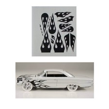 Black Flame decals for 1/64 scale bodies AFX Tyco Lifelike Autoworld