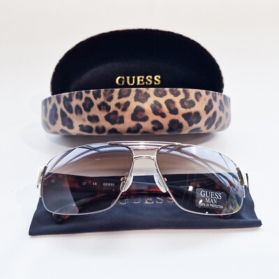 Guess Men's Aviators Sunglasses GU6831-GLD-LTBRN Metal Frames UV