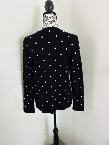 Charter Club Women’s Plus Black White Polka Dot Cardigan Sweater Sz 0X - Picture 3 of 7