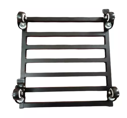 350X350mm Square Aluminium Wheel Pot Trolley With Blade Wheels Garden Plate - Picture 4 of 4