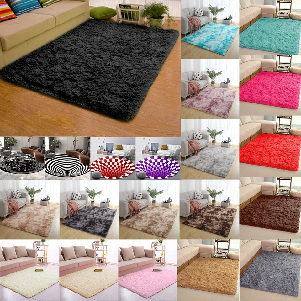 Fluffy Rugs Anti-Skid Shaggy Area Rug Dining Room Carpet Floor Mat Home Bedroom@ - Image 4 of 4