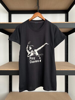 Vintage 80s Ray Davies The Kinks Black T-shirt Sz L