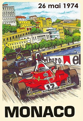 Top-Schilder, versch. Größen, Grand Prix, Monaco, 1974, Autorennen, neu & ovp
