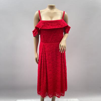 Torrid Dress Women 20 Red Lace Off-Shoulder Skater Cocktail Tulle Party |  eBay