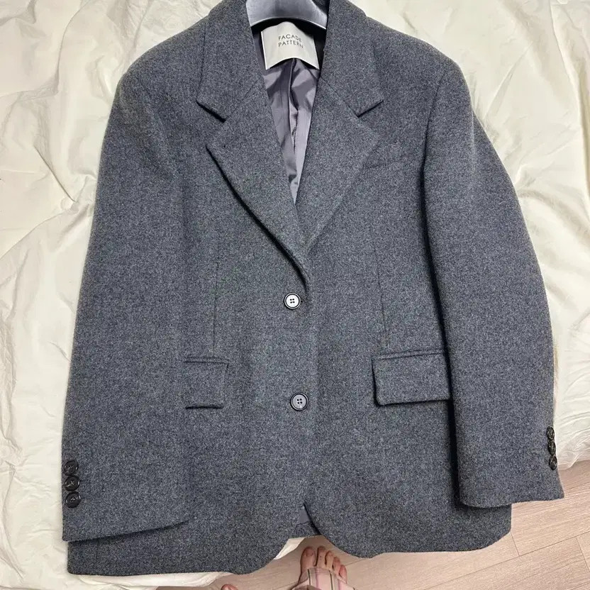 Facade Pattern Cashmere Blazer Coat - Charcoal, S… - image 4