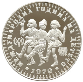 Bulgarien 10 Leva 1979 Jahr des Kindes Silber Proof