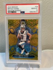 **!10/10!**2024 Panini Mosaic Bryce Young GOLD No Huddle #29 10/10 PSA 10!! GEM