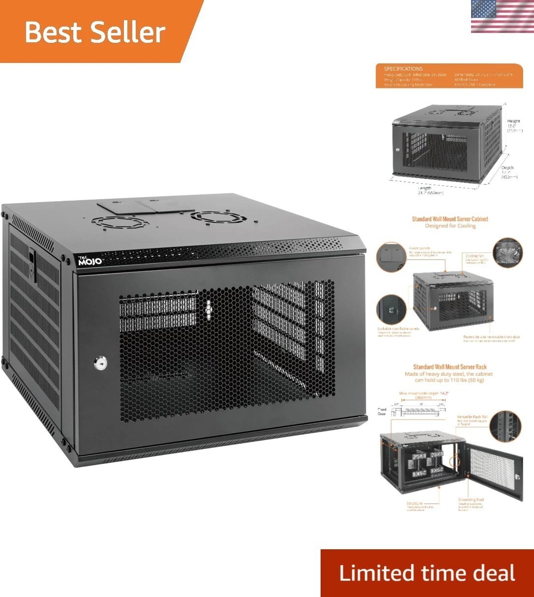 Rack With Ventilated Mesh Panels - Easy Access