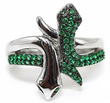Snake 2CT Treated Emerald 925 Solid Sterling Silver Ring Jewelry Sz 6,7,8 ZB8