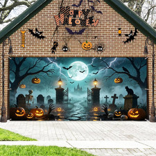 Halloween Garage Door Cover Banner 7X16Ft