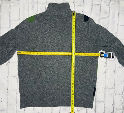 J. Crew 100% Premium Lambs Wool Argyle Diamond Elbow Pads 1/4 Zip Sweater; XL - Picture 7 of 7