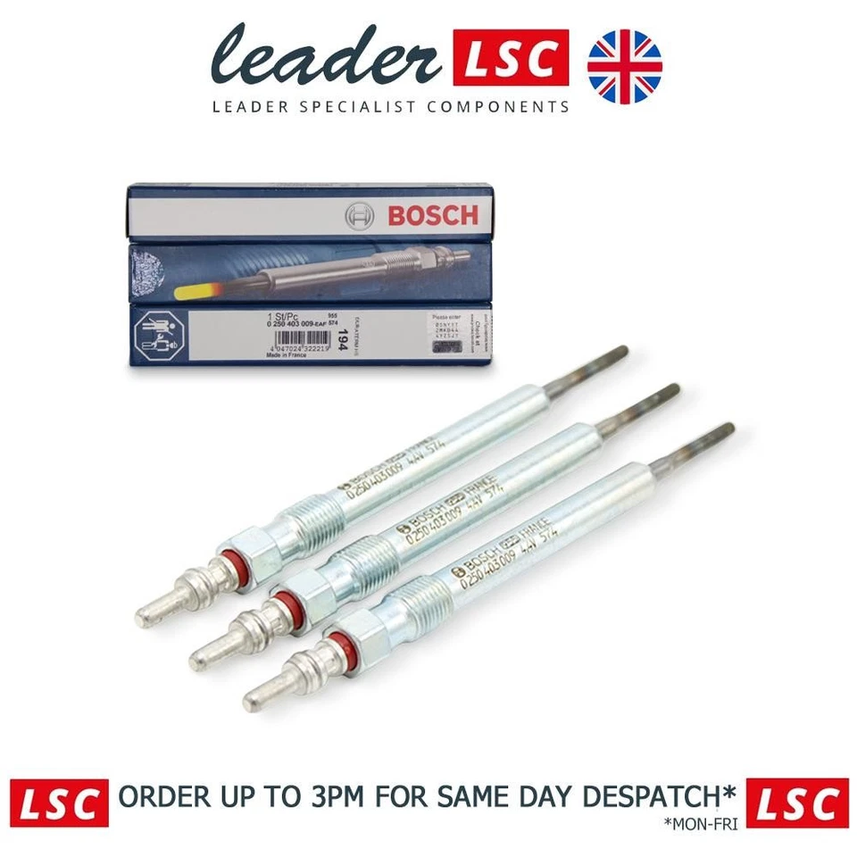03L963319 Bosch 3x Glow Plugs Audi A1 A3 A4 A5 A6 Q2 Q3 Q5 TT New Genuine - Image 4 of 4