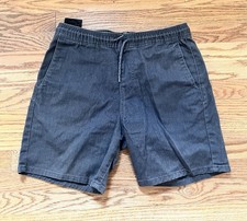 Volcom Boys Youth Elastic Waist Shorts Charcoal Gray Sz 12