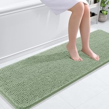Bathroom Runner Rugs 59x20, Soft Absorbent Chenille Bath 59" X 20" Sage Green