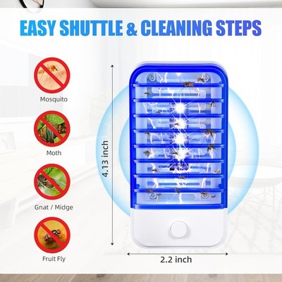 1-4 Electric Plug in Mosquito killer Zapper Lamp Indoor Fly Bug insect LED Trap