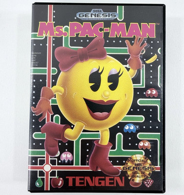 Ms. Pac-Man (Sega Genesis, 1991) Game, Case, Manual - Tested - Read