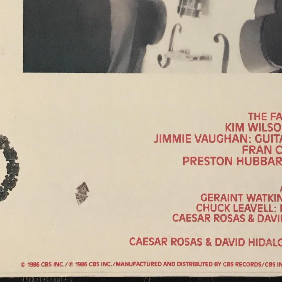 The Fabulous Thunderbirds 1982 Tuff Enuff 1986  CBS BFZ 40304 12” 33rpm LP Promo - Image 3 of 4