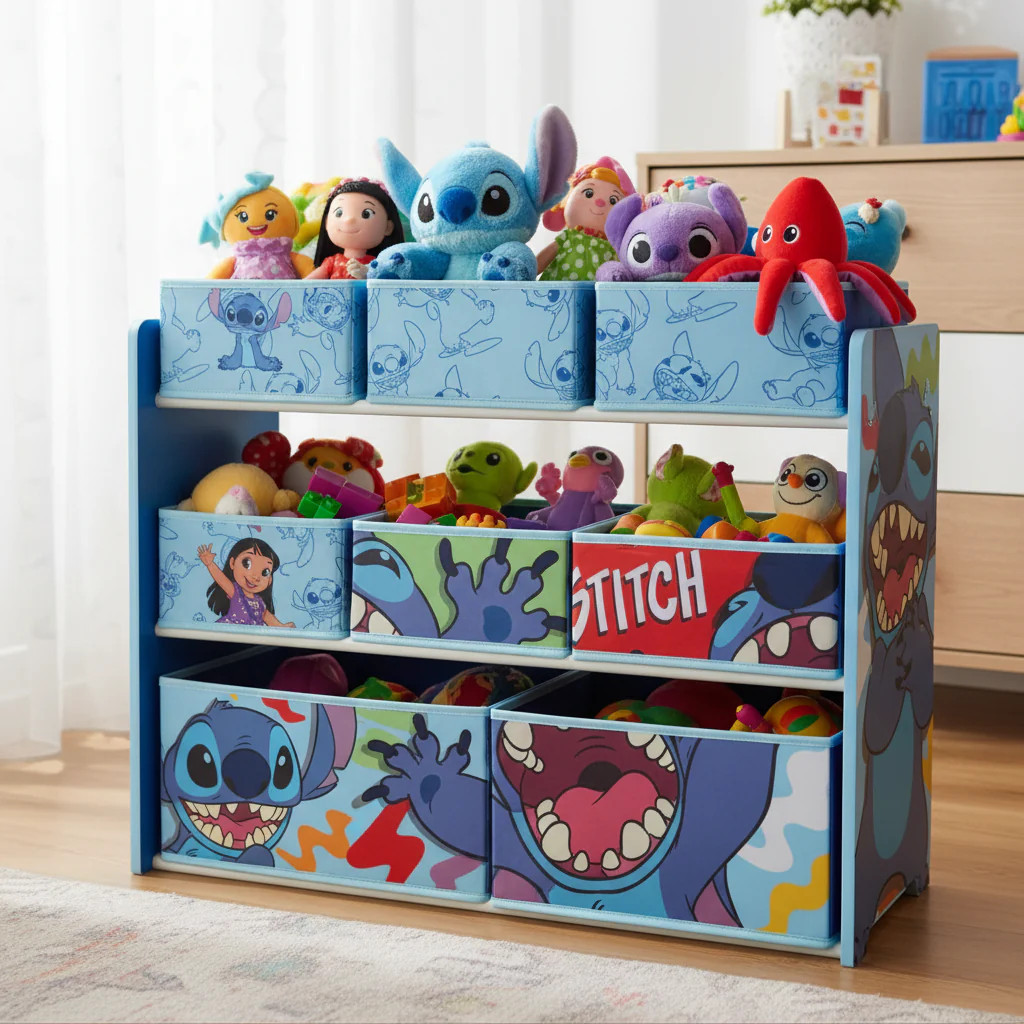 Regalo Disney Stitch: Mobile Porta Giochi in Legno per Bambini 6 Ceste