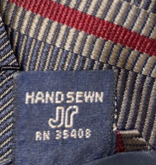 Dimensions 男式 Rep 领带全丝绸编织英格兰手工缝制 3 英寸宽 56 英寸长 — 第 4/4 张图片