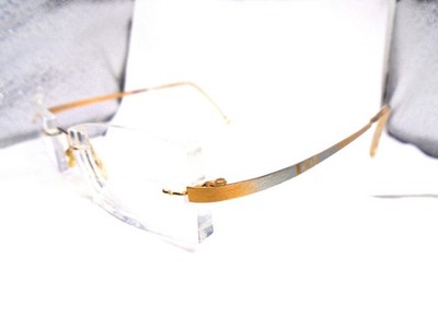 Flair 529 Col 626 Gold/Silver 51-20-145 Rimless Eyeglasses Frames Germany