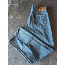 Levis 505 Regular Fit Mens Jeans 36x30 Medium Wash Blue Straight Leg Denim