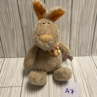 NICI Plush Bunny Rabbit Brown Tan Orange Ears Scarf Stuffed Animal Toy 9  A7