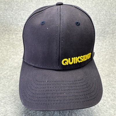 Quiksilver Snap Back Cap Hat Blue Skateboard Baseball  Spell Out Logo Beach Mens
