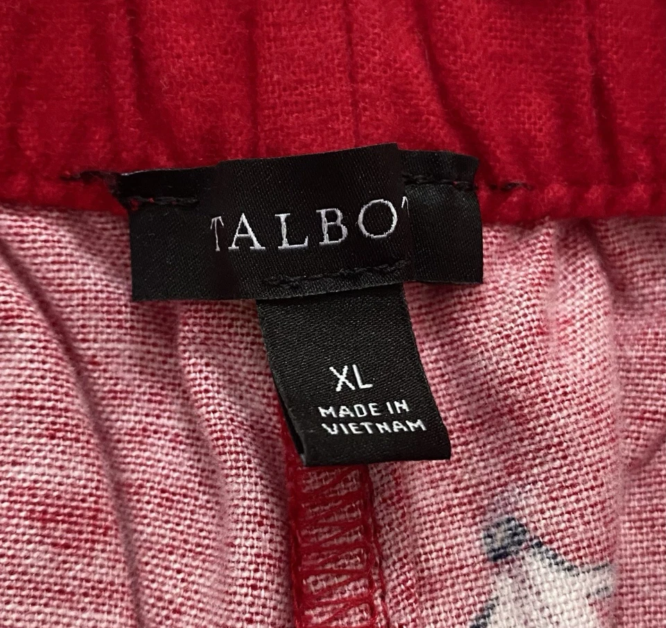 Talbots女式红色棉法兰绒睡衣套装企鹅新奇印花XL二手状况完好 — 第 4/4 张图片