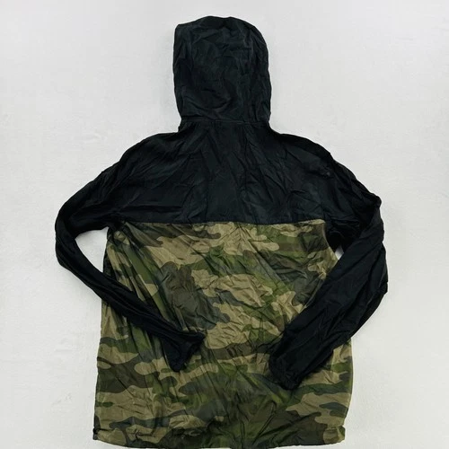 NASA Jacket Mens Large Black Camo Full Zip Hooded Windbreaker Mesh EXP54LWZC image 2