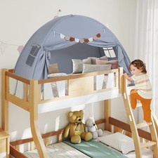 Fairy Castle Play Tent for Kids Indoor Twin Bed Canopy Grey
