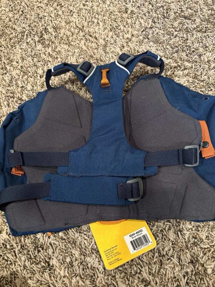 Mochila de caminhada com arnês para cães RUFFWEAR com zíper pacote de dia azul tamanho XS - Imagem 4 de 4