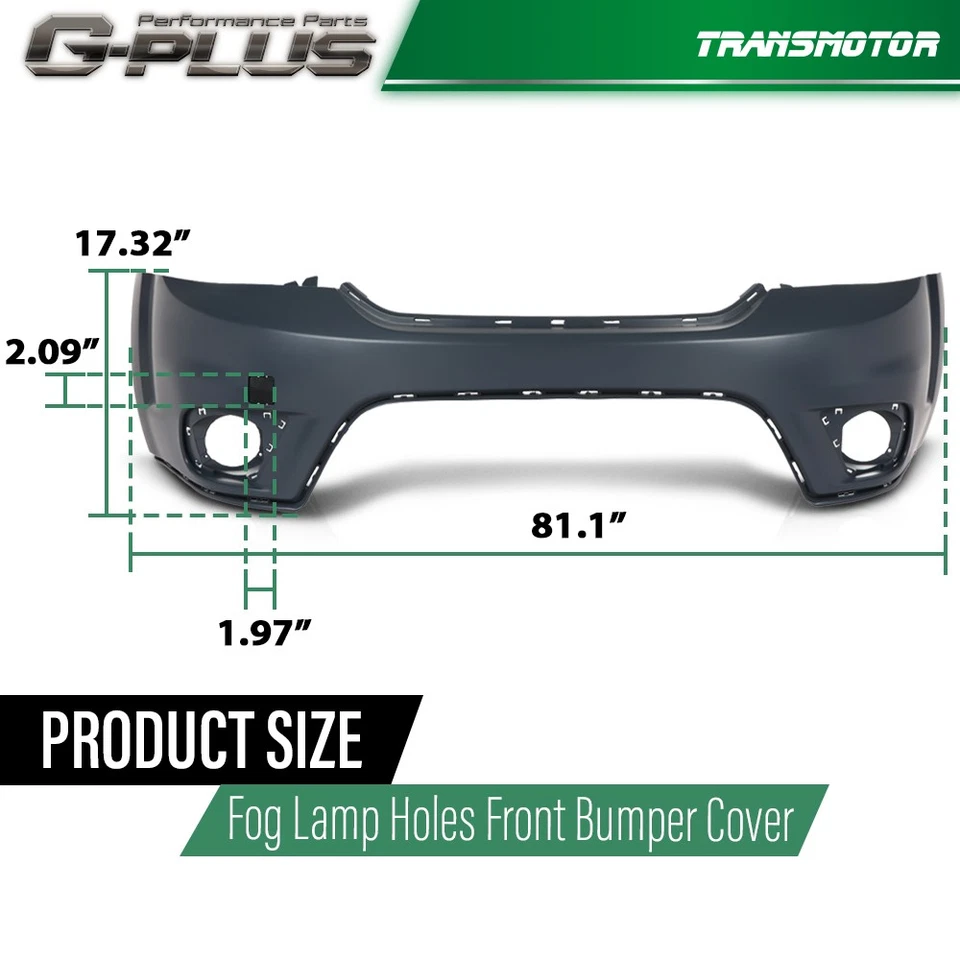 Крышка переднего бампера с отверстиями для противотуманных фар подходит для Dodge Journey Sport 2011 2012-2018 годов выпуска - Изображение 3 из 4