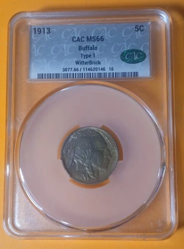 1913 MS66 5C BUFFALO TYPE 1 CAC INSANE TONER HAND SELECTED FOR WITTERBRICK🔥🔥🔥