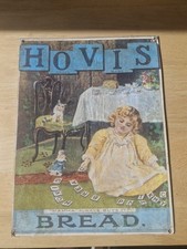 Vintage Hovis Bread Advert, Large Tin Wall Sign With Screw Holes