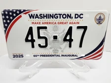 2025 Washington DC 60TH TRUMP PRESIDENTIAL INAUGURAL License Plate MAGA REAL NEW