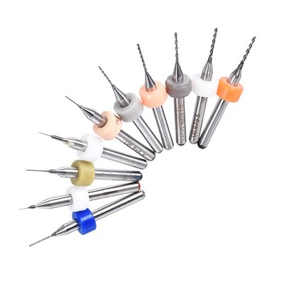 2Set 1/8'' Shank 0.15mm-1.0mm Tungsten Carbide CNC Precision Micro PCB Drill Bit