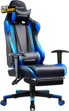 Gaming Chair with Footrest Ergonomic Computer Game Desk Chair Reclining Game C..