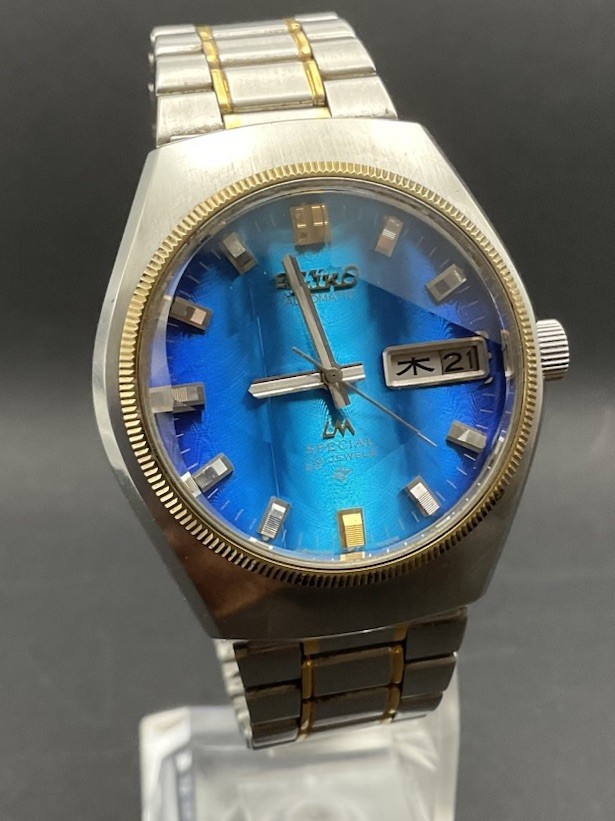 Vintage 1974 SEIKO LORD MATIC 5216-7110 Blue Kanji Men Automatic