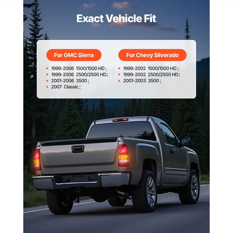 Pair Tail Lights Rear Barke Lamps For 1999-2006 GMC Sierra 1500 2500 Truck LH+RH - Image 2 of 4