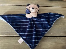 Just One You Carters Lovey Security Blanket Plush Blue Gray Stripe Tiger Cat EUC
